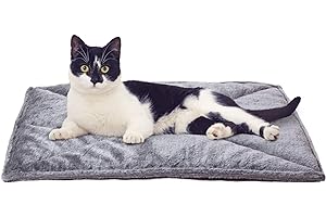 Furhaven Small Cat Bed ThermaNAP Quilted Faux Fur Self-Warming Pad, Washable - Gray, Small