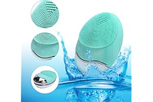PENOBON Spazzola per la pulizia del viso, in silicone, anti-invecchiamento, elettrica, ricaricabile (Verde)
