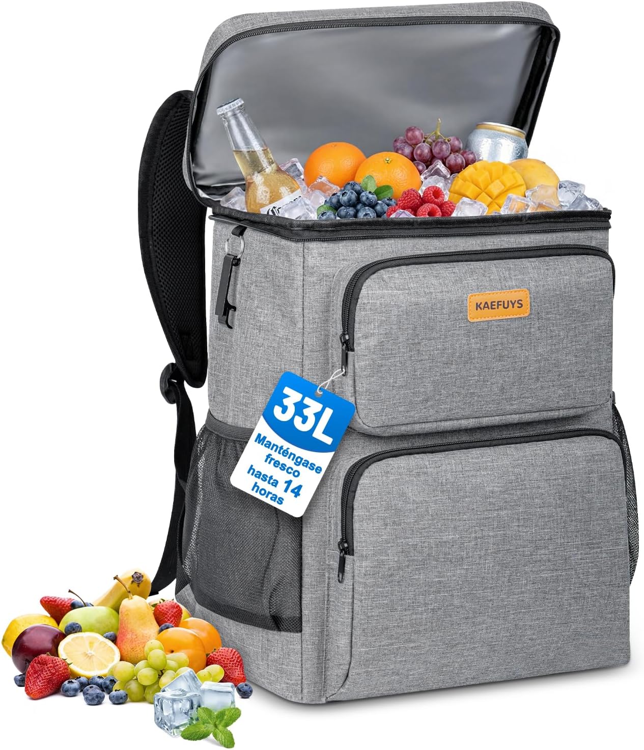 SUNTRIVA Mochila Nevera Isotermica Neveras Portatil 33L Gran Capacidad Bolsa Térmica, Mochilas Termica Porta Alimentos Cestas Impermeable Portatil para Playa, Picnic, Viaje, Camping, Barbacoa