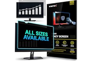 VINTEZ 21.5 Inch 16:9 Privacy Screen for Computer Monitor and Laptop - Anti Glare Protector Film Blue Light Filter Eye Protection - Computer Screen Privacy Shield, [1 Pack]