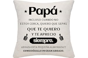 Bommex Recordatorio Regalo para Papá de Hija o Hijo Funda de Cojín para Papá Regalo de Cumpleaños Regalo del Día del Padre (papá)