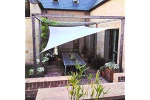 Clara Shade Sails - White Rectangle 3x5m Sun Shade Sail, Conservatory Sail Shades, Pergola Canopy, Garden Sail Canopy Waterproof, Patio Gazebo, Garden Tent, Outdoor Sun Sail Shade, Garden Awning