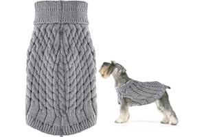 JODSEN Hundepullover Strickwolle Haustier Pullover,Kleine Hunde Rollkragen Strickpullover Hunde Pullover Gestrickter Hundepullover Winter Hunde Katzenpullover Rollkragen Kleidung für Kleine Hunde (S, Grau)
