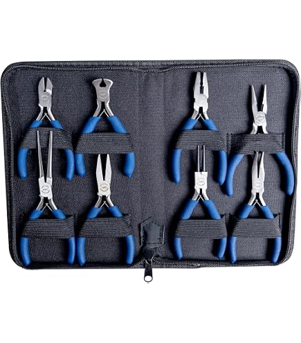Steel Mini Pliers, 8pcs/Set Professional Heavy Duty Plier Set, Long/Round/Flat Nose Pliers Jewelry Portable Lightweight Making Processing Tool For Trade And Domestic Use