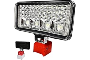 BYCZONE bycpower Battery Lamp for Einhell 18 V PXC Power X-Change, 90 W 6800 LM Wireless Work Light, 2 Modes LED Battery Spotlight with 2 USB Charging, Portable Floodlight for Construction Site, Camping, Car