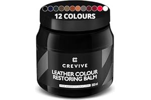 CREVIVE Leather Restorer Black 300 ml - Leather Colour Restorer - Leather Restorer for Sofas - Black Leather Restorer
