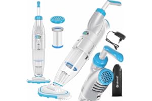 KESSER® Poolsauger mit Akku | elektrisch Pool Bodensauger Handsauger | Poolreiniger mit Filter & 2-Geschwindigkeits-System | Handsauger Reinigungsset kabellos bis zu 25 m³, Inkl. Schutzcover, Blau