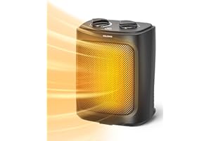 PELONIS Mini Elektrischer Heizlüfter 2000W mit zwei Heizstufen und Lüfter, Keramik-Tischheizung für Badezimmer, Schlafzimmer, Tischheizung mit Temperaturregelung