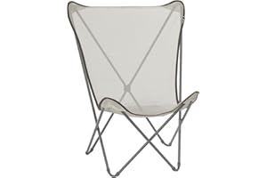 Lafuma Folding Chair, steel tubing, coated, 16mm grey basalt, Seigle, 60x78x99 cm