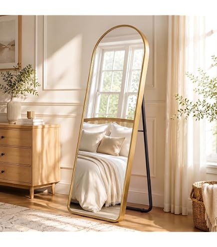 Wave Standing Mirror 180x80 cm – MDF Frame with Premium Panda