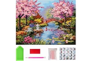 NASHRIO DIY Diamant Peinture Kit, 40 x 30cm 5D Diamond Painting Strass Complet, Broderie Diamant Paysage, Kit Diamant Complet pour Adultes et Débutant, Décoration Murale à la Maison, Cadeau.