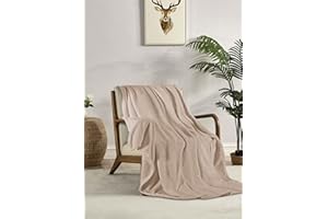 Miracle Home. Manta Polar Reversible de Microfibra Cristal Franela Aterciopelada 260GSM, Suave, cálida y Ligera, Lavable a máquina, 160 X 220. Beige