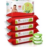 LuvLap Moisturising Wet Wipes with Lid for Baby Skin, Enriched with Aloe Vera, Vitamin E & Chamomile Extract, pH Balanced, De