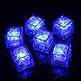 12Pack Blue Led Ice Cubes Flashing Ice Cubes for Drinks, Reusable Ice Cubes Light Up Beer Ice Bucket, Novelty Glow Ice Cubes Illuminated Plastic Led Ice Cube Lights for Bath