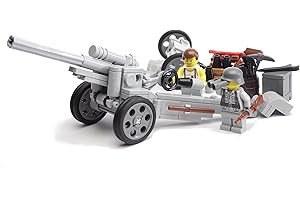 BricksStuff Artiglieria Obice sFh 18 con figuras I WW2 Soldato Tedesco, Accessori personalizzati da BrickArms | Kit con istruzioni | Compatibile con LEGO®