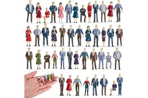 Kasyat Mini Menschenfiguren 1:50 - Miniaturfiguren für Modelleisenbahnen, Bemalt, Sitzend und Stehend (30)