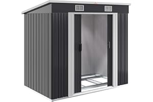 GARDEBRUK® Capanno da Giardino L 2m² Fondamenta 200x125x180cm Porta Scorrevole Rimessa per Attrezzi da Esterno 4m³