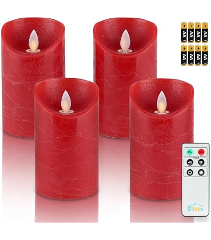 Candele Rosse LED A Forma Di Albero Di Natale Con Telecomando E Timer – Decorazione Natalizia Interna, Altezza 25 Cm