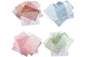 HENGBIRD Lot de 60 feuilles de papier pour scrapbooking - Décoration en dentelle et maille - Papier de bricolage décoratif - Papier texturé pour journal intime, fabrication de cartes, emballage cadeau - 18 x
