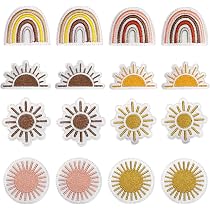 Mini Toppe Applique Cuori Arcobaleno Pastello - Confezione Da 3, Misura 1-3/8", Stirabili, Patch Parlor