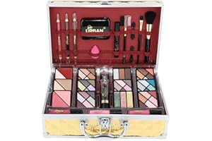 Trucco Vegano Caso di Vanità Love Urban Beauty Tocco Dorato di Lusso Set Regalo da Viaggio 73pz