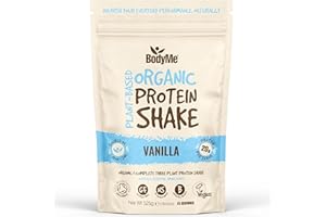 Poudre de protéines végétaliennes organique BodyMe (525 g) Vanille- 20 g de protéines complètes- nutritionnel à base de plantes,Sans gluten, sans soja, sans lactose, sans édulcorant, riche en fibres
