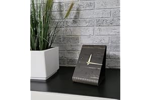 ME YZ STORE the future is now | Elegante Tischuhr aus Holz | Stummes Uhrwerk | Neuheit | Blickfang | Geschenkidee | Modern | Wohnzimmer Deko | Zeiger in Gold Silber Schwarz