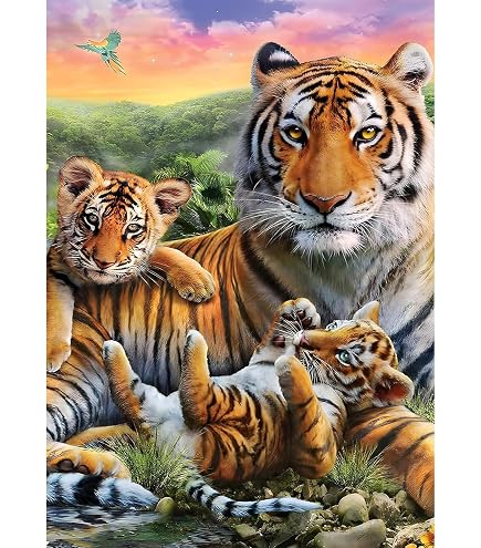 Diy 5D Diamond Painting Pierres Carrées Paysage 50X40 Cm Diamond Painting Taj Mahal Tiger