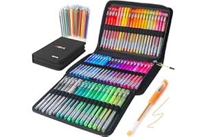 ZSCM Penne Gel Glitter Confezione da 120 Penne Gel Colorate Il Set include 60 Pennarelli Gel, 60 Ricariche, Penne Glitter per Bambini Libri da Colorare per Adulti Disegnare Scrapbooks Journaling…