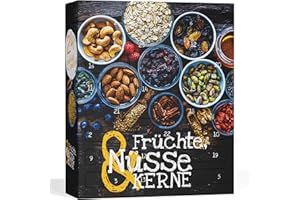UMBRELLA® Früchte, Nüsse, Kerne Adventskalender 2025 [MIT 24 GESUNDEN SNACKS] – Bio Adventskalender Nüsse, Vegan & Bio Snacks – Trockenfrüchte Gesund (Hergestellt in DE)