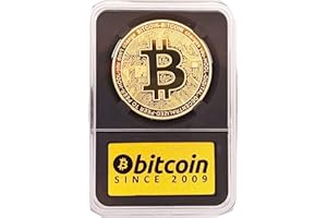 B BITCOIN Bitcoin Moneda Física Bañado En Oro 24k Edición M.Keiser Tribute en Expositor De Luxe