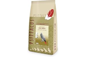 Psittacus High Energy 12kg | Pienso Completo para Yacos, Guacamayos y Otros Loros Africanos | Alimento Premium para Aves | 100% no-GMO