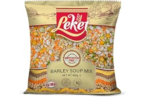 TROPGO Leket Barley Soup Mix 400g - Hearty Blend of Pearl Barley, Haricot Beans, Green & Yellow Split Peas, and Red Lentils for Delicious Homemade Soups