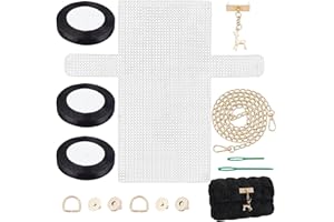 CHGCRAFT 1set Kit per Maglieria Borse Maglia del Filato Fogli di Tela di Plastica Manici Catene per Tracolla Ferri da Maglia per Accessori per Borsa a Tracolla Taglia del Prodotto, 20x13x6cm
