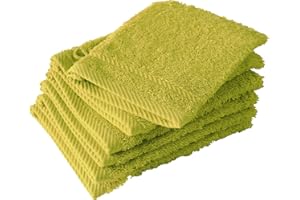 De Witte Lietaer Collection H – Set di 6 Guanti da Bagno di Cotone Oliva 15 x 21 cm