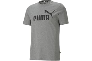 Puma Ess Logo Tee Camiseta de Deporte, Medium Gray Heather, M Hombre