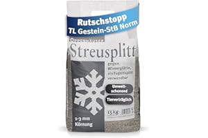 OPPENHÄUSER DIABAS Streusplitt 15kg Sack Profikörnung 1-3 mm deutsches Qualitätsprodukt für sichere Wege und zuverlässigen Wintereinsatz
