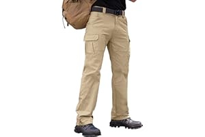 Vthereal Cargohose Herren Baumwolle Outdoorhose mit 7 Taschen Männer Arbeitshosen Chino Taktische Ranger Hose für Jagd Wandern