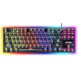 Ant Esports Scorpion MK20 Wired 75% Mechanical Gaming Keyboard, 87 Keys Compact TKL Wired Linear Red Switches Detachable USB RGB Backlight Keyboard: 