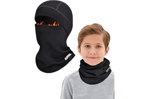 AOPREL Kinder Sturmhaube Winter, Modal-Wolle-Mix Balaclava Skimaske Multifunktional Winddicht Gesichtsmasken Schlupfmütze Sturmmaske Mütze mit Halswärmer für Jungen & Mädchen