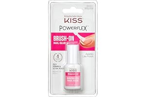 KISS Powerflex Brush-On Nail Glue, Flex Formula for Ultra Hold of False Nails, Instantly Repairs Breaks and Tears