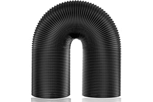 Hon&Guan Double Aluminium Foil Ventilation Ducting - 125mm Air Duct Flexible Hose for Universal Tumble Drier, Cooker Hood, Extractor Fan, Hydroponics Grow Room(125mm*2m/Black)