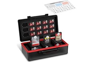 Kiorafoto Étui pour Cartes mémoire 36 emplacements résistant à l'eau et aux Chocs pour 21 Cartes SD SDXC SDHC/NS/Sony PSV PS Vita + 15 Cartes Micro SD/TF - avec étiquette autocollante