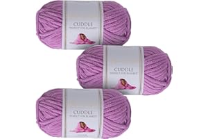 Utopia Crafts Cuddle - Hilo de chenilla suave para tejer y ganchillo, 3 unidades, 100 g (lavanda)