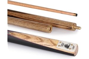 PowerGlide Pool Cue Stick | Lion | Hardwood Butt with Coloured Veneers | 8.5mm Tip | 3 Piece with Brass Joints | Assorted Weights | Full Size 57"