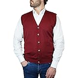 Iacobellis Maglione Uomo Pullover Gilet Aperto con Bottoni Misto Lana Merinos Extrafine Made in Italy