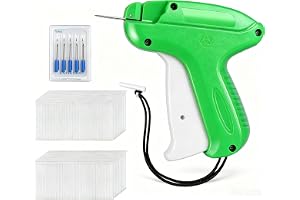 1Plusselect Gun för klädetiketter | Prismärkningspistol kläder med 5 ersättningsnålar och 1 200 standardplektrum för strumpor hattar