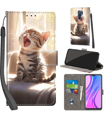Cover per Xiaomi Redmi 9C / 10A / 9C NFC/Xiaomi Poco C3, con Slot per Schede Funzione Stand Flip Cover Custodia Compatibile Xiaomi Redmi 9C / 10A / 9C NFC/Xiaomi Poco C3