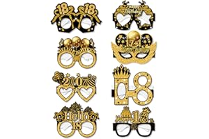 18th Birthday Glasses, LMSHOWOWO 8PCS Paper Novelty 18th Birthday Party Glasses, Funny Happy Birthday Photo Booth Props for Boys Girls Cheers to 18 Years 18th 2007 Birthday Party Decoration Supplies