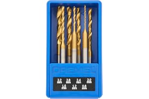 Dremel 7-Delars Titanbelagda borrset med fodral (0.8-3.2mm), borrar i Trä, Plast, Mjuka Metaller och gipsskivor, för Roterande Multiverktyg